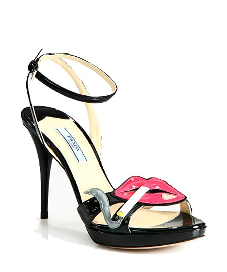 lips prada sandals
