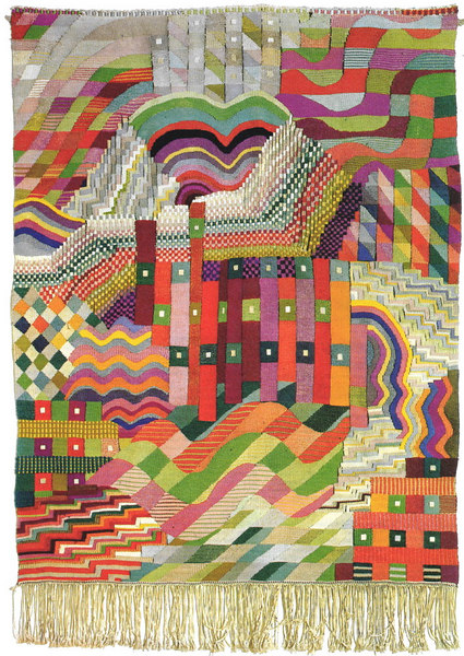 bauhaus gunta stolz slit tapestry red green 1927 1928
